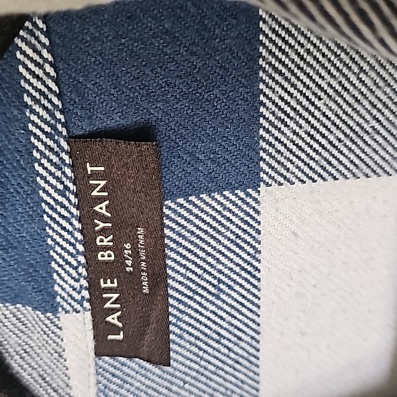 Lane Bryant Preppy button front long sleeve shacket duster 14/16 oversized - Picture 4 of 10